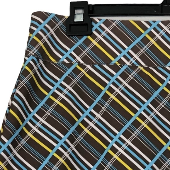 All By Jofit Brown Plaid Mini Ruffle Tennis Pickleball Golf Sports Skirt size 12 - Picture 2 of 11